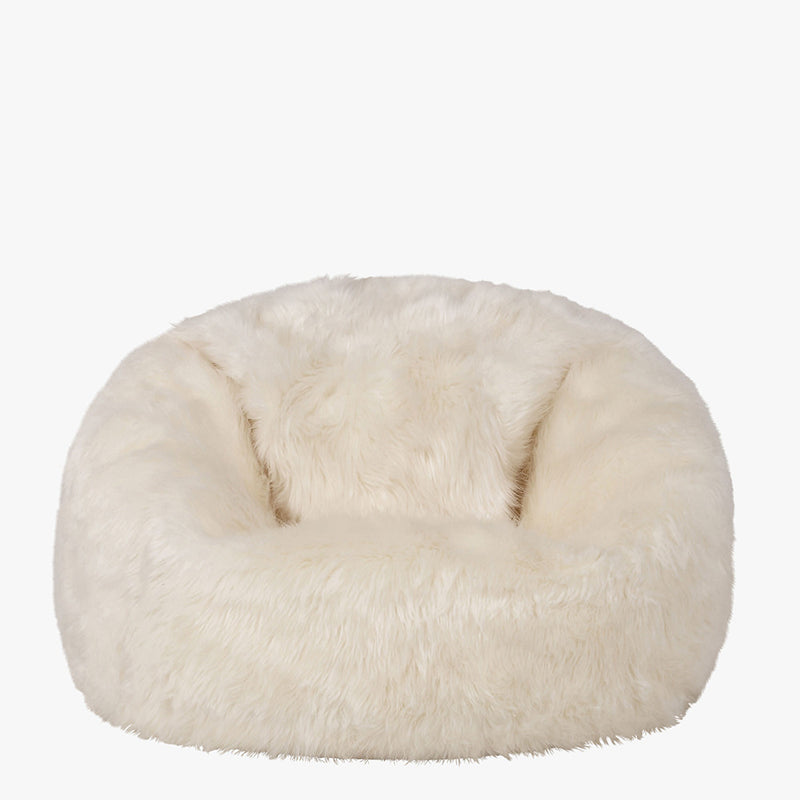 Kids Kingston luxe klassieke zitzak van imitatiebont – beige