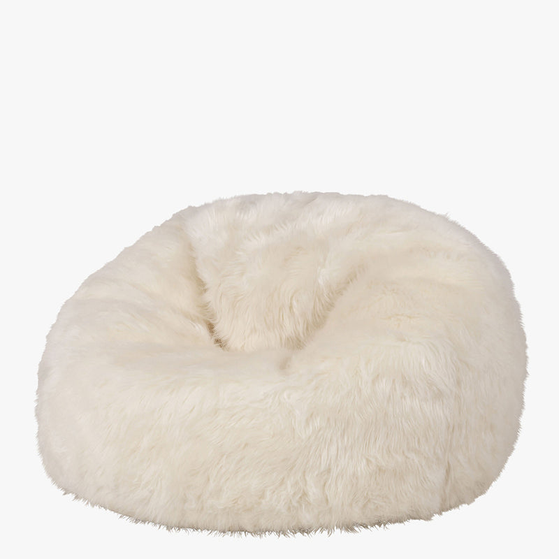 Kids Kingston luxe klassieke zitzak van imitatiebont – beige