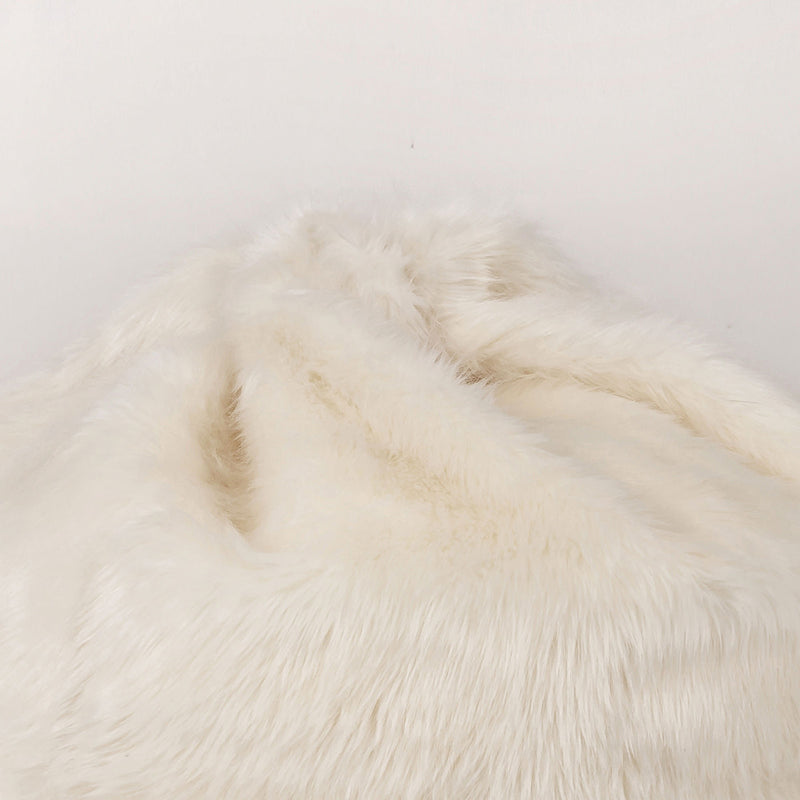 Kids Kingston luxe klassieke zitzak van imitatiebont – beige