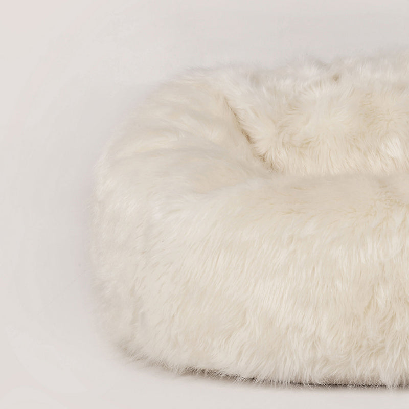 Kids Kingston luxe klassieke zitzak van imitatiebont – beige