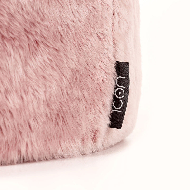 Kinderzitzak Kingston Luxury Classic van imitatiebont - roze