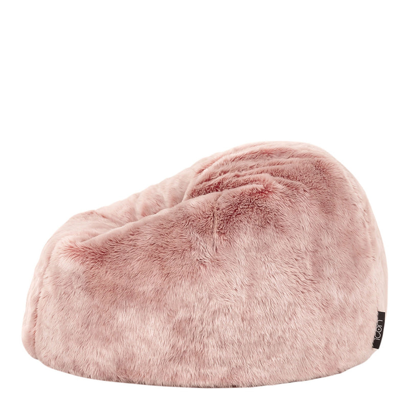 Kinderzitzak Kingston Luxury Classic van imitatiebont - roze