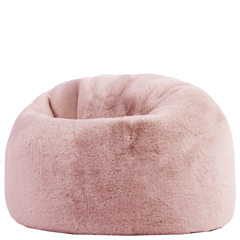 Kinderzitzak Kingston Luxe van imitatiebont, klassiek model – roze