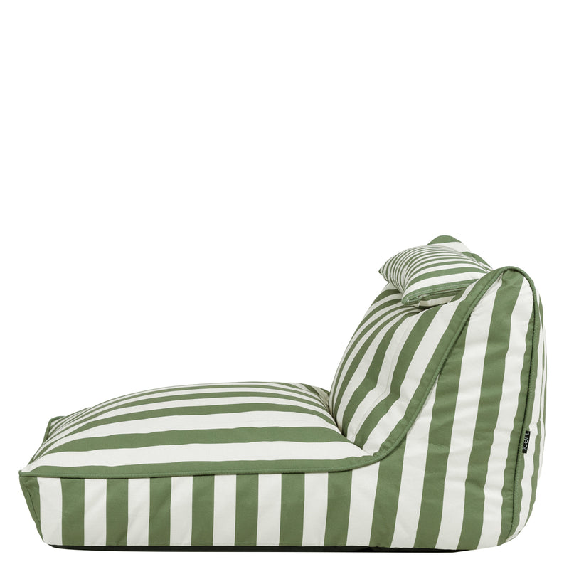 Nova Woven Lounger Bean Bag - Green Stripe