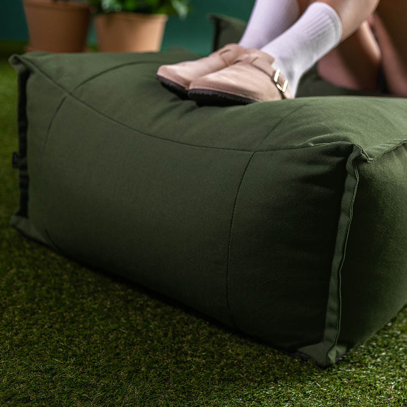 Bud Olefin Outdoor Footstool - Green