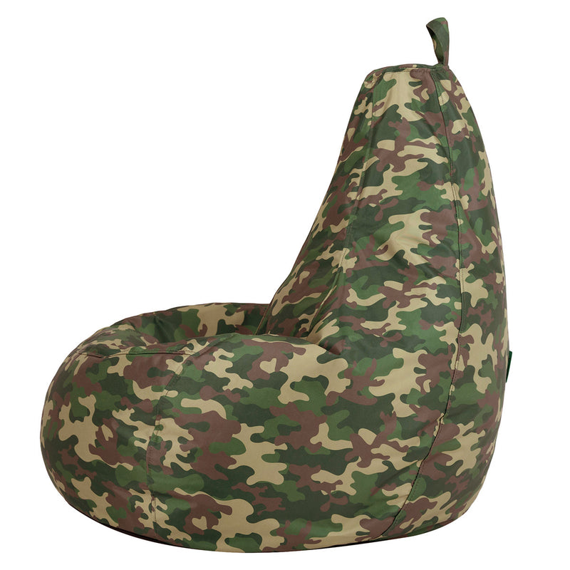 Gaming Waterbestendige Bean Bag met Hoge Rugleuning - Groen Camo