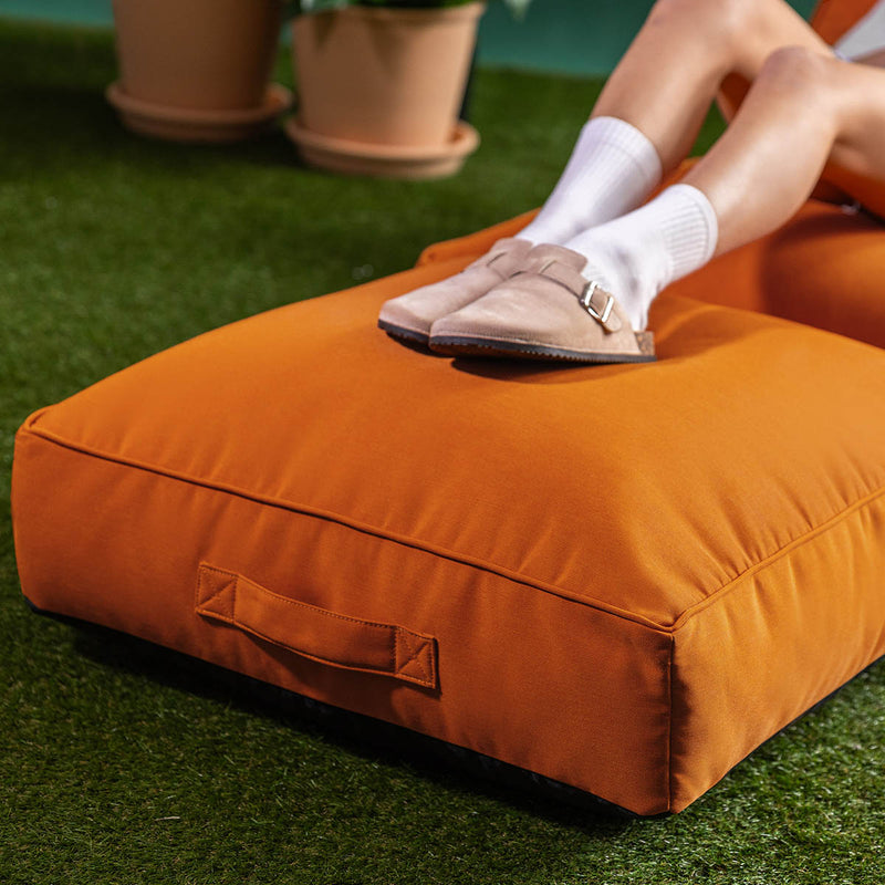 Solus Olefin Floor Cushion Bean Bag - Orange
