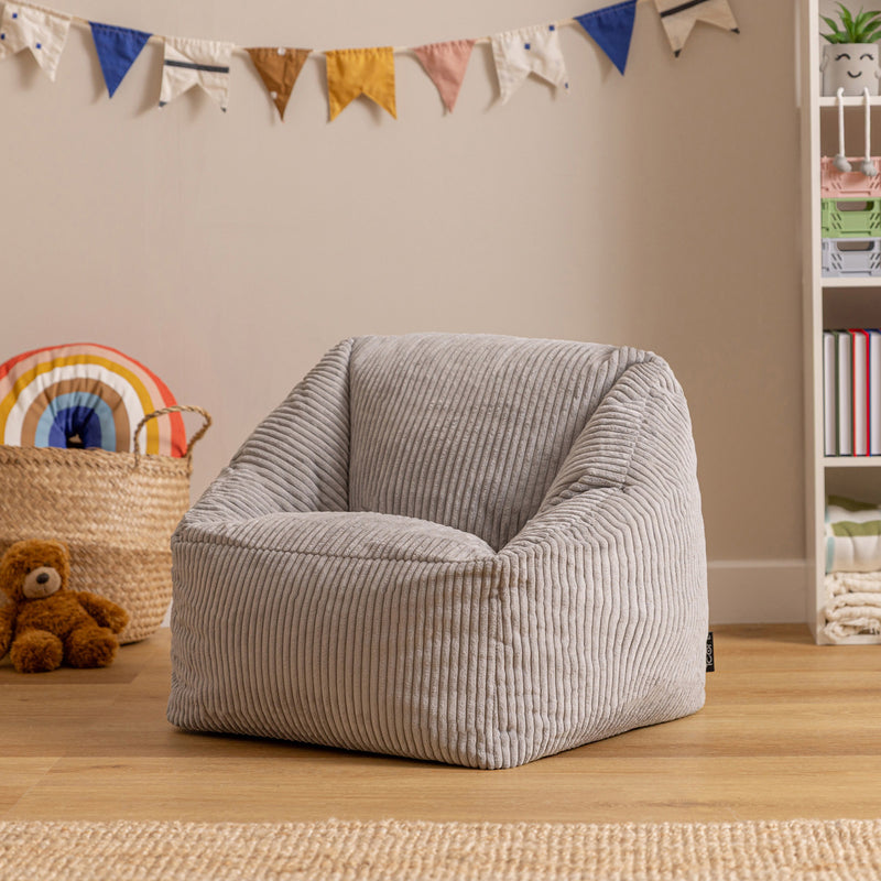 Natalia Kids Corduroy Fauteuil Zitzak - Grijs