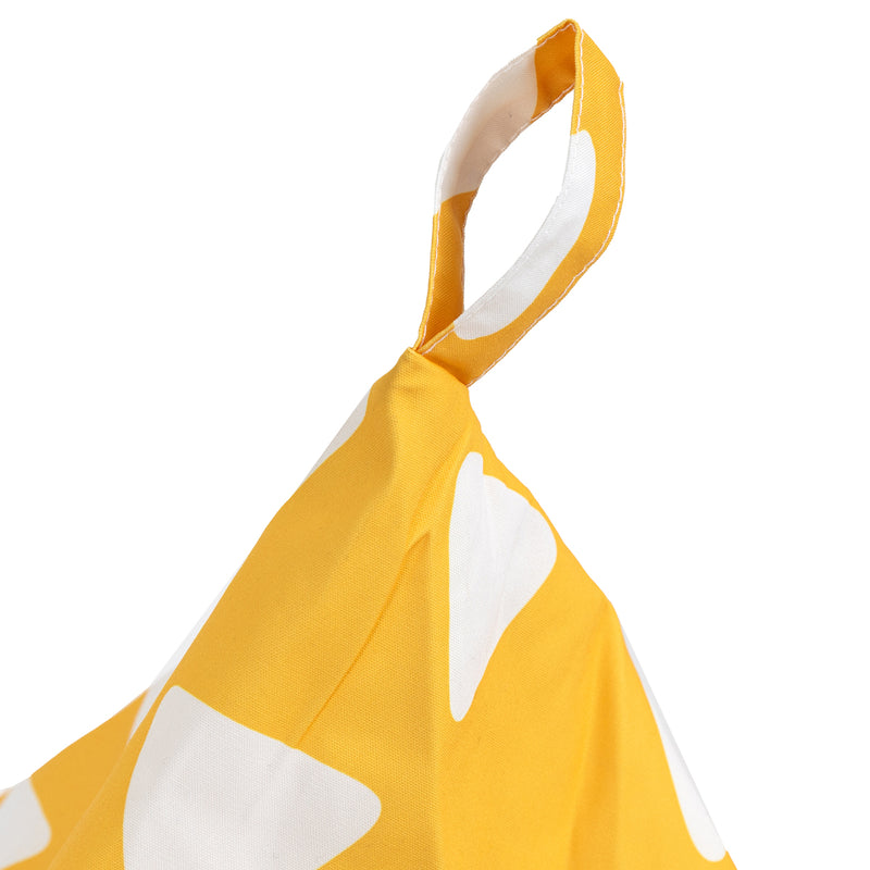 Kids Triangle Print Lounger Bean Bag - Yellow