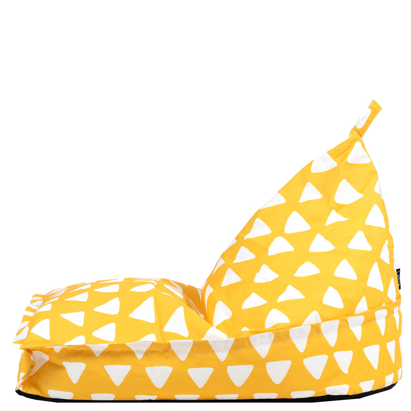 Kids Triangle Print Lounger Bean Bag - Yellow