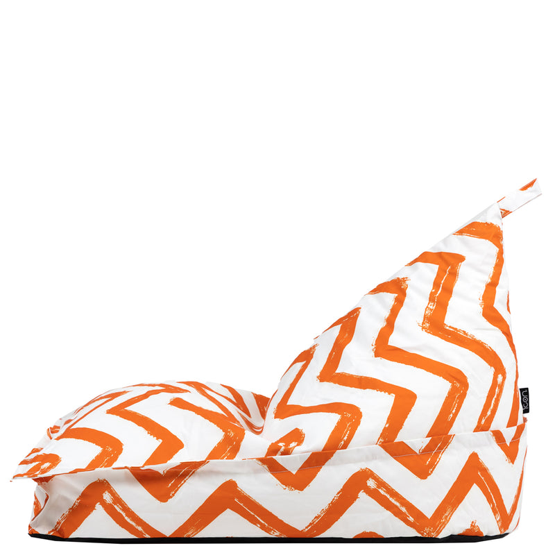 Kinderen Zig Zag Print Lounger Zitzak - Oranje
